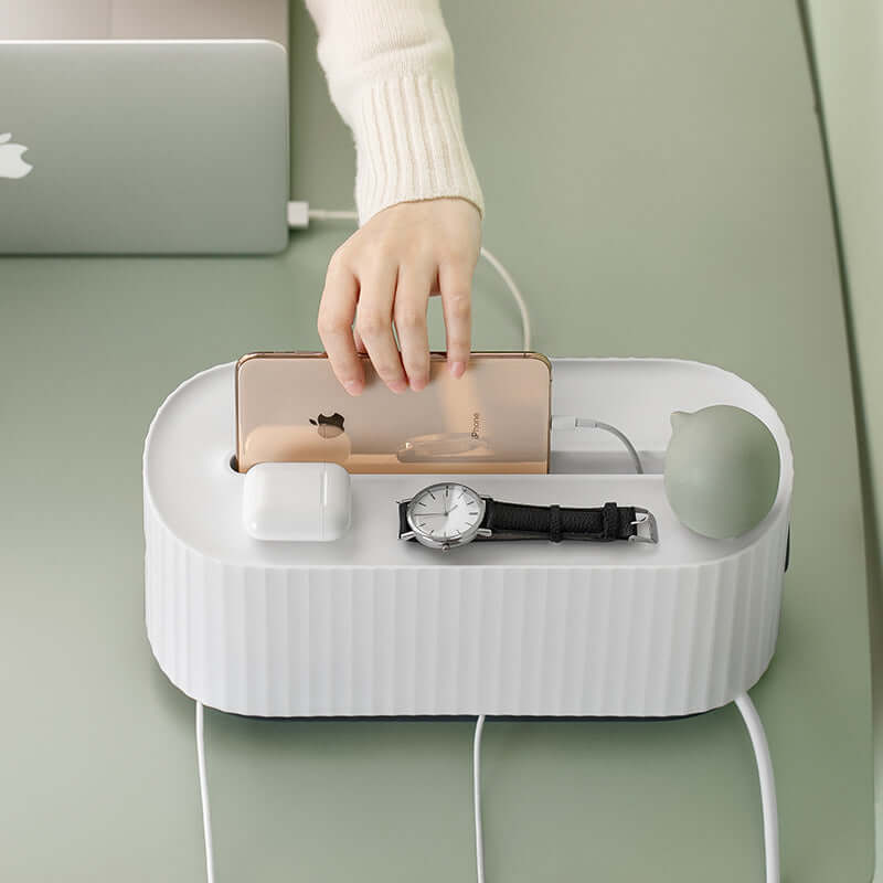 Cloud Cable Tamer: Stylish Box Protects Tech & Tidy Up Cables (Safe & Versatile)