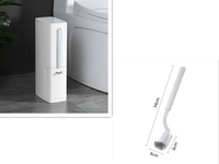 White creative toilet brush trash cans garbage bag set with integrated tissue box