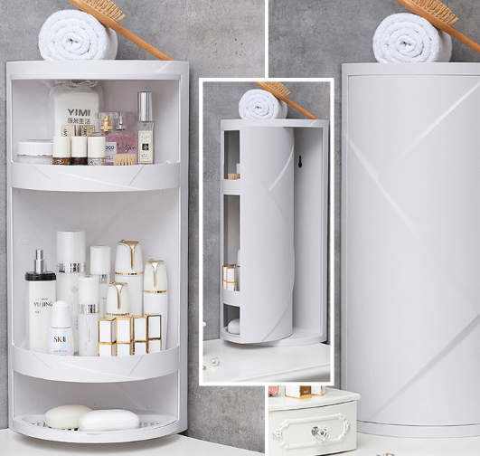 360-Degree Swiveling Bathroom Storage Rack: Organize with Ease and Style