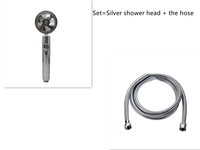 Water Saving Shower Head with 360-Degree Rotation - Pressurized, Built-in Turbofan, Detachable