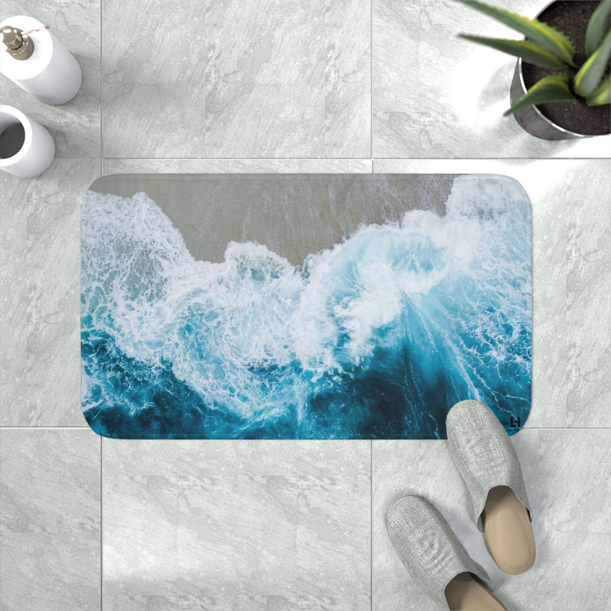 Sea Wave Memory Foam Bath Mat