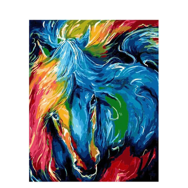 Oil Painting By Numbers Animal On Canvas With Frame