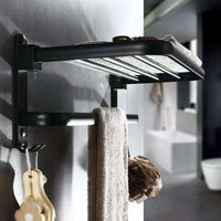 Double-Layer Folding Towel Rack: Sleek Organization for Your Bathroom