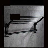 Double-Layer Folding Towel Rack: Sleek Organization for Your Bathroom