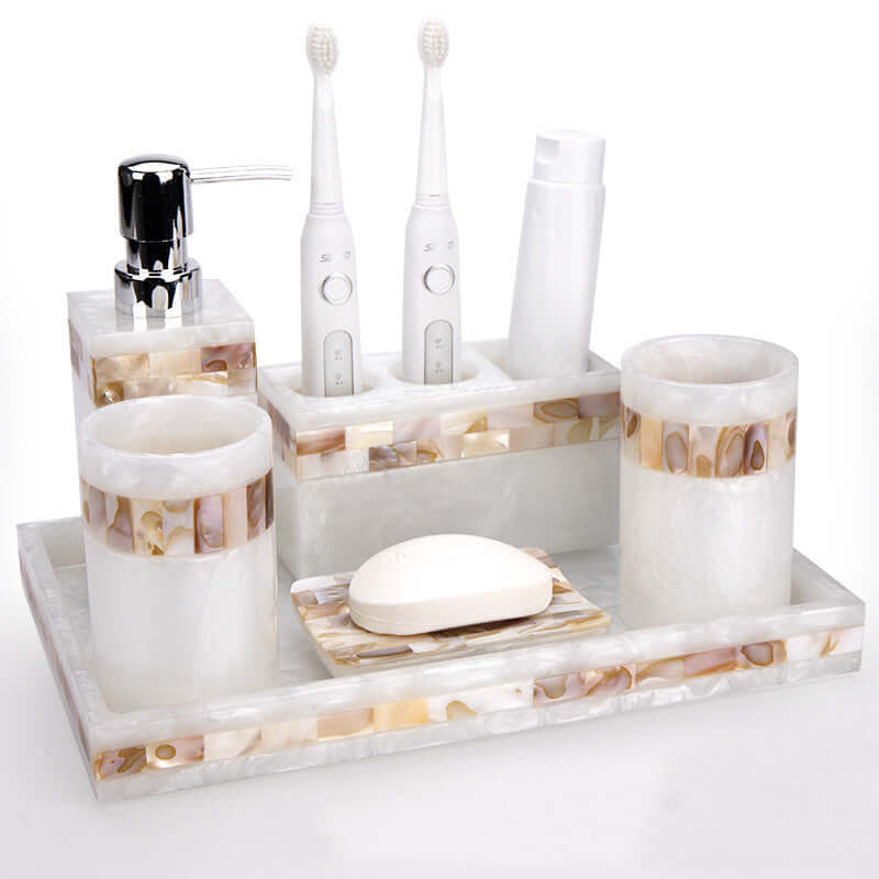 Light Luxury Shell Bathroom Decoration Accessories Set: Elevate Your Bathroom Décor