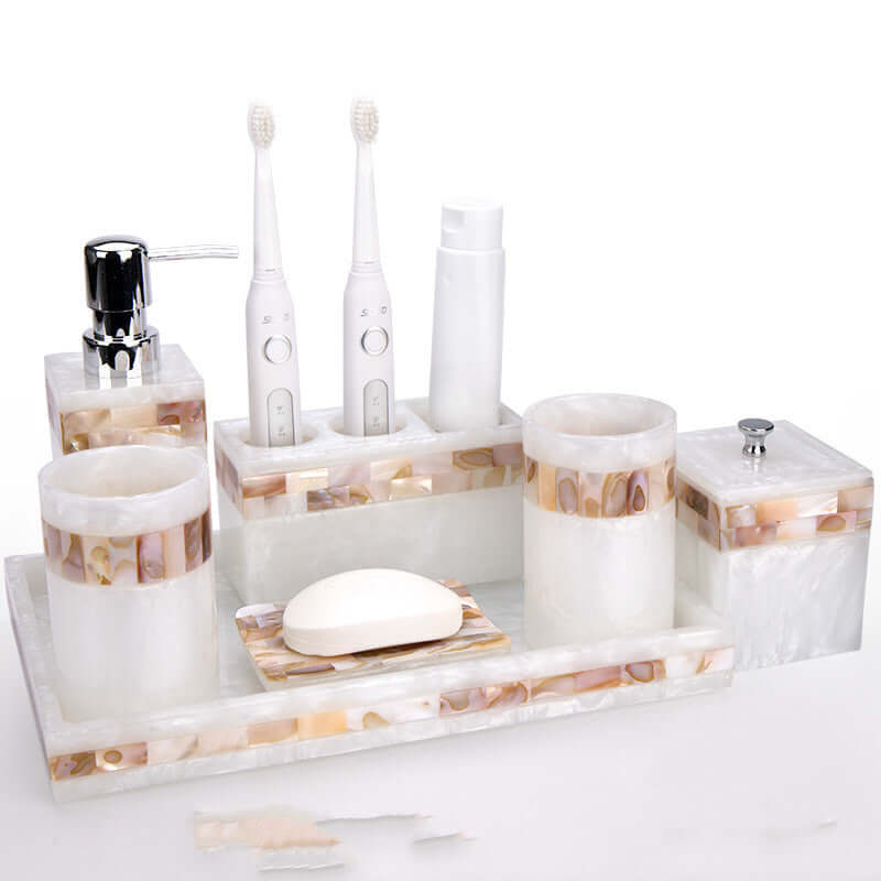 Light Luxury Shell Bathroom Decoration Accessories Set: Elevate Your Bathroom Décor