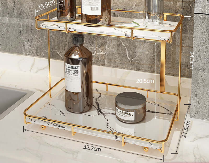 Elevate Your Organization with the Stylish and Versatile 2-Tier Light Luxury Shelf