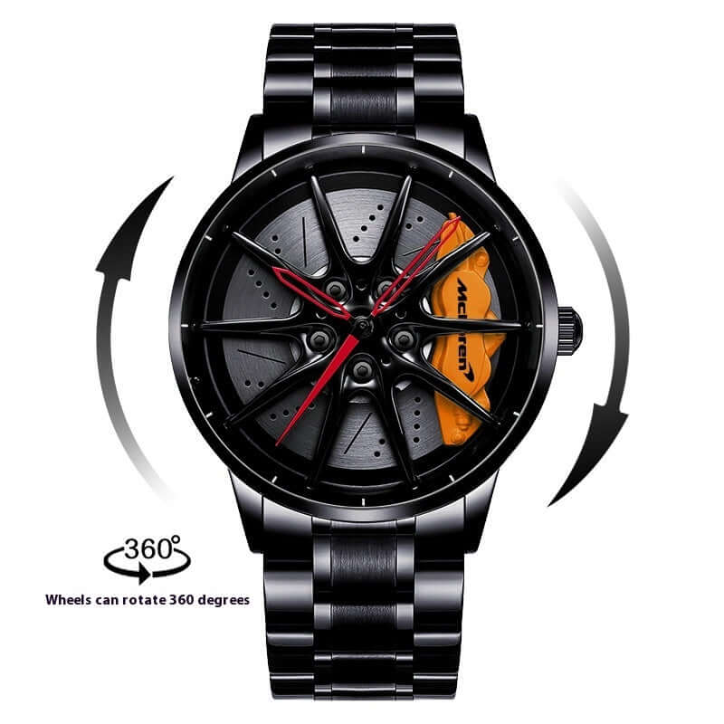 Rev Up Your Style: The Spinning Car Wheel Design Watch for Men
