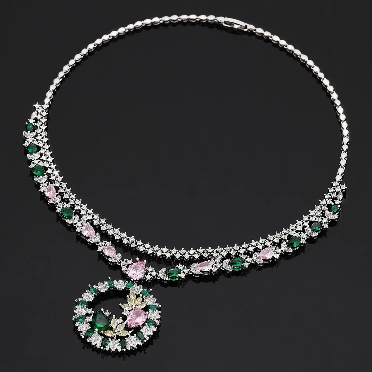 2024 New Cubic Zirconia 4-piece Bridal Wedding Jewelry Set Fashion Dubai Saudi Jewelry Set Women's Wedding Set