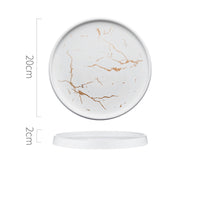 Marbled ceramic steak dinner plate