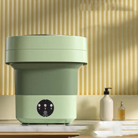 Portable folding mini washing machine with 5kg capacity and powerful decontamination, perfect for small spaces in the USA.