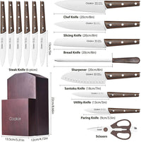 Kitchen Knife Sets, 15 Pcs