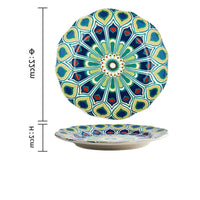 Underglaze ceramic steak western plate