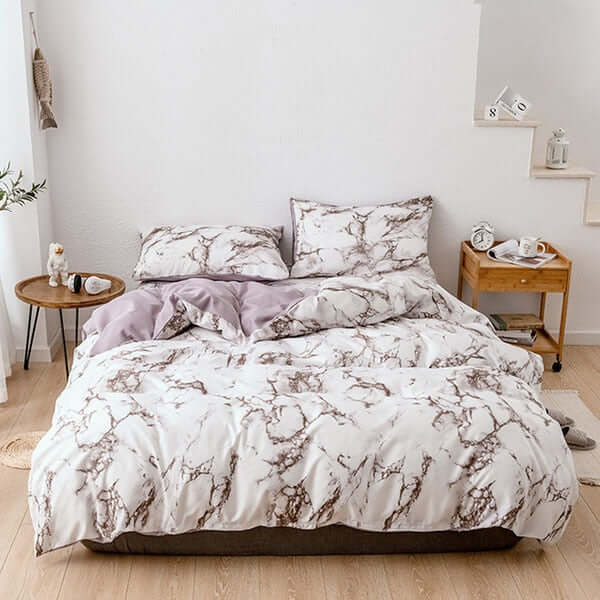 Comfortable Marble Pattern Printed Duvet Cover