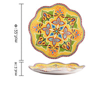 Underglaze ceramic steak western plate