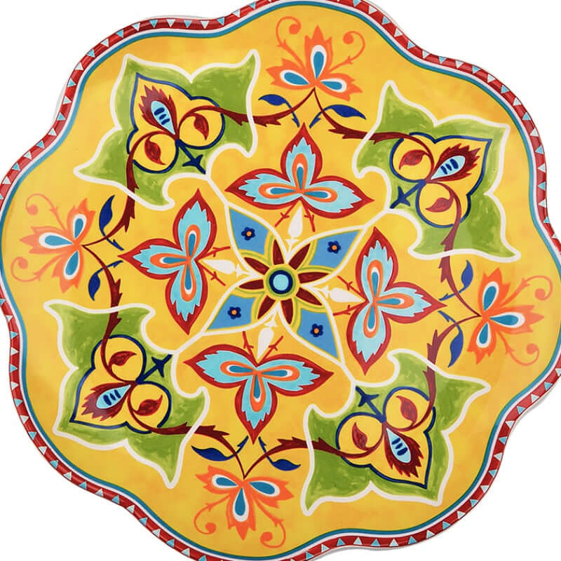 Underglaze ceramic steak western plate