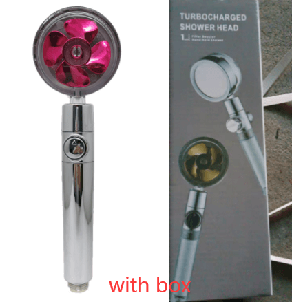 Water Saving Shower Head with 360-Degree Rotation - Pressurized, Built-in Turbofan, Detachable