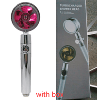 Water Saving Shower Head with 360-Degree Rotation - Pressurized, Built-in Turbofan, Detachable