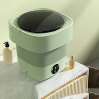 Portable folding mini washing machine with 5kg capacity and powerful decontamination, perfect for small spaces in the USA.