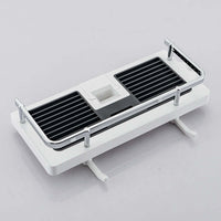 Black and white shower bar rack with electroplated surface for rust-resistant storage