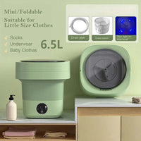 Portable folding mini washing machine with 5kg capacity and powerful decontamination, perfect for small spaces in the USA.