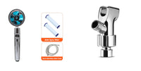 Water Saving Shower Head with 360-Degree Rotation - Pressurized, Built-in Turbofan, Detachable
