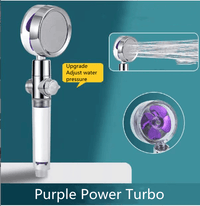 Water Saving Shower Head with 360-Degree Rotation - Pressurized, Built-in Turbofan, Detachable