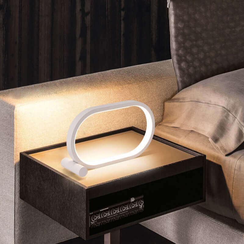 Modern Plug-In Oval Acrylic Lamp with Touch Control