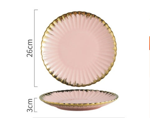 Nordic Creative Ceramic Chrysanthemum Plate Set