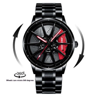 Rev Up Your Style: The Spinning Car Wheel Design Watch for Men