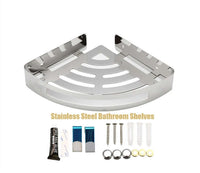 Sleek hole-free bathroom shelf with adhesive mounting