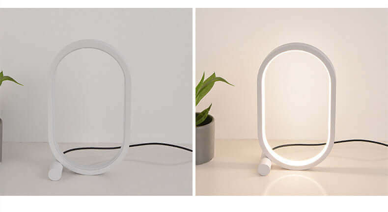 Modern Plug-In Oval Acrylic Lamp with Touch Control