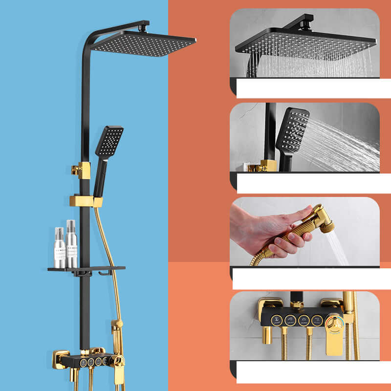 Gold Chromed Shower System with Bidet Spray: Elevate Your Shower Routine