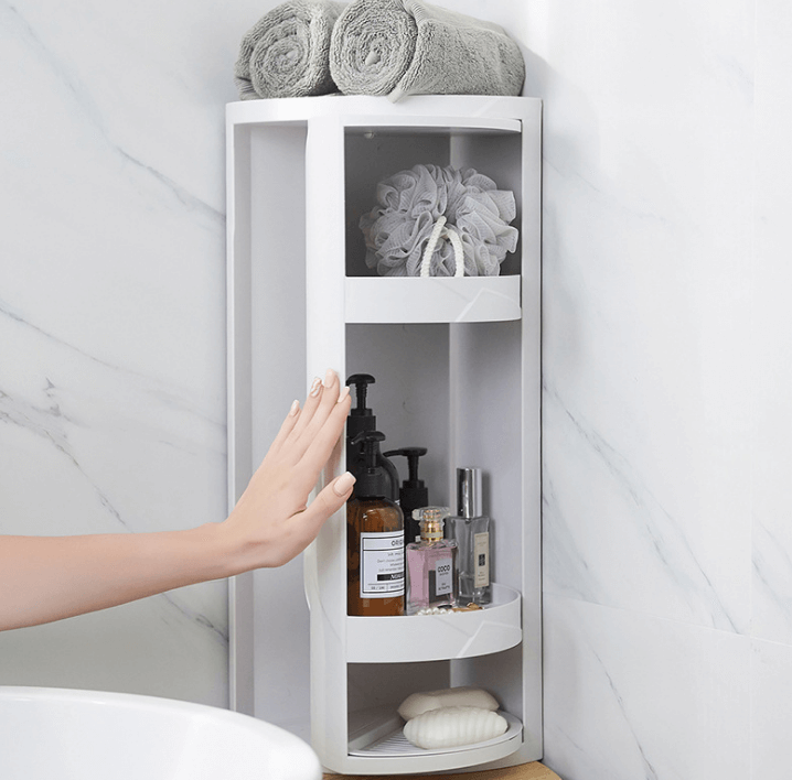 360-Degree Swiveling Bathroom Storage Rack: Organize with Ease and Style
