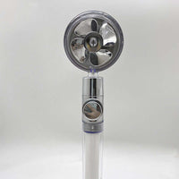 Water Saving Shower Head with 360-Degree Rotation - Pressurized, Built-in Turbofan, Detachable