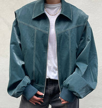 Loose Lapel Zip-up Jacket