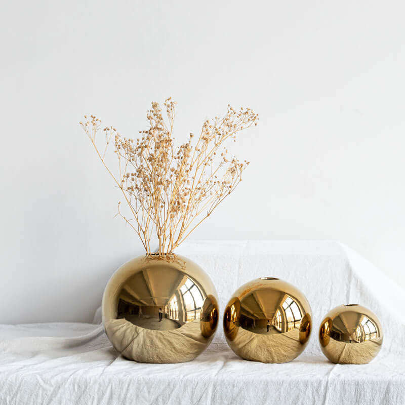 Gold Plated Ceramic Vase