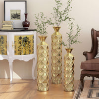 High pressure metal center vase Gold