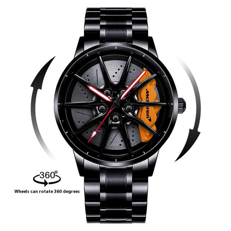 Rev Up Your Style: The Spinning Car Wheel Design Watch for Men