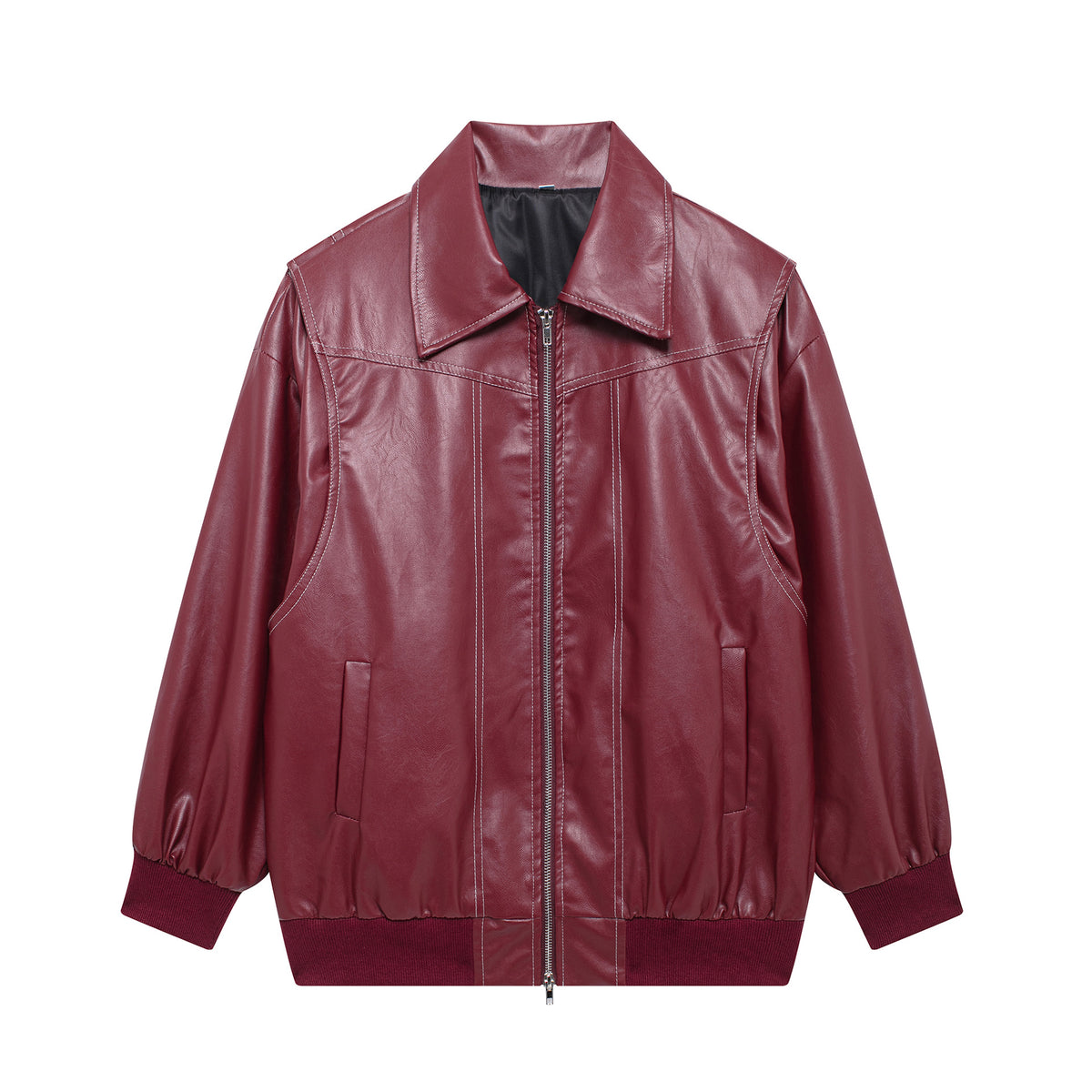 Loose Lapel Zip-up Jacket