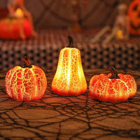 Flickering LED Pumpkin Lantern - Hauntingly Realistic Halloween Glow