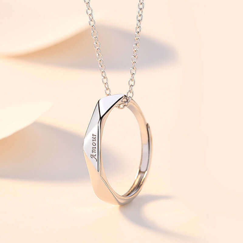 Kreative Paar-Halskette aus Sterlingsilber mit Diamanten am Schlüsselbein