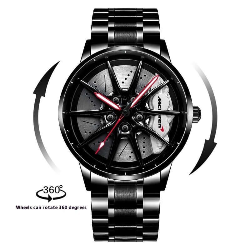 Rev Up Your Style: The Spinning Car Wheel Design Watch for Men