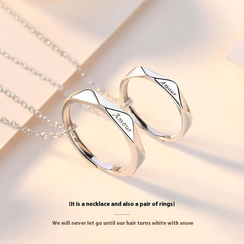 Kreative Paar-Halskette aus Sterlingsilber mit Diamanten am Schlüsselbein