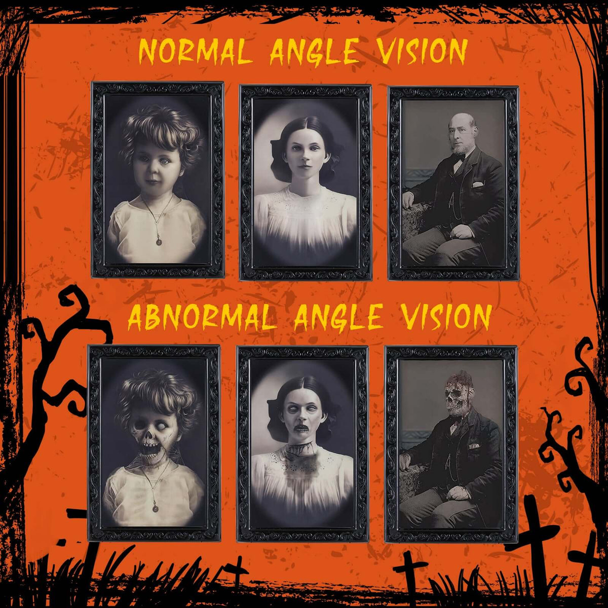 Halloween Deco  3D Face Moving Horror Portrait