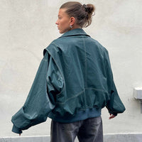 Loose Lapel Zip-up Jacket