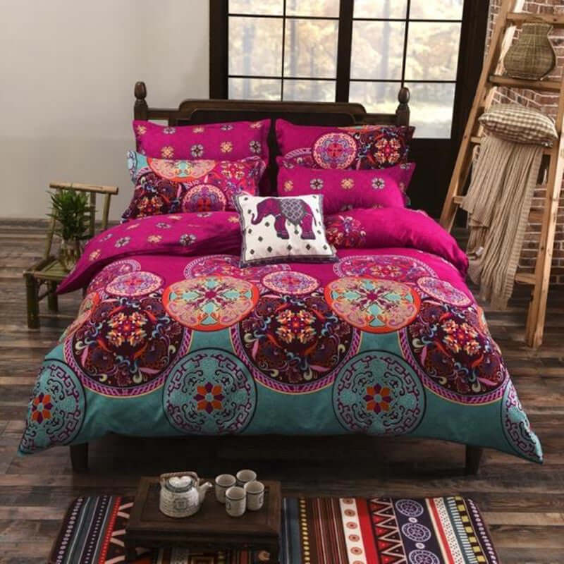 Boho Chic Duvet Cover Set - Vibrant Cotton Bedding