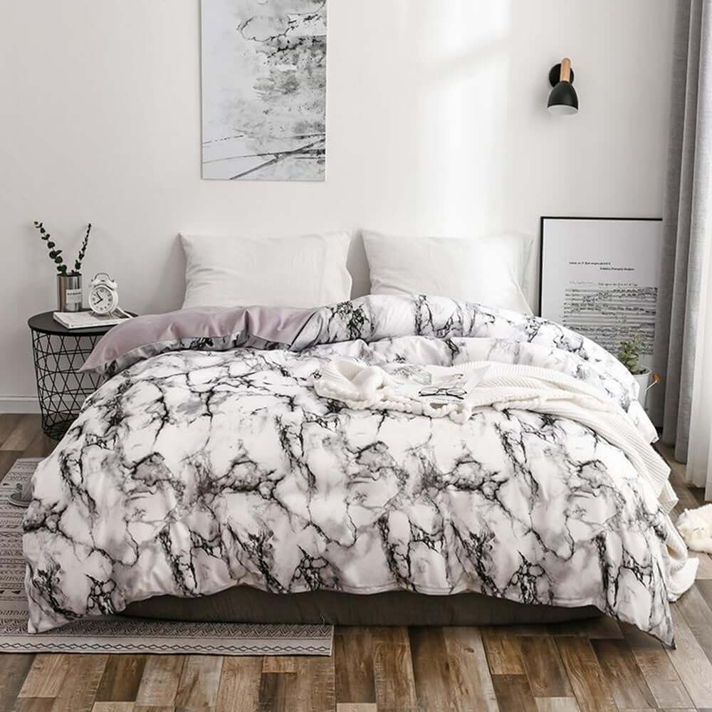 Comfortable Marble Pattern Printed Duvet Cover