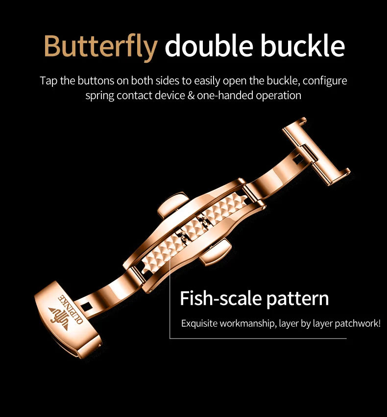 OUPINKE 3189 Men's Watch Top Luxury Brand Automatic Mechanical Watch Fashion Leather Waterproof Sapphire Mirror Moon Men's Watch