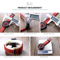 DANIEL GORMAN Red Planet Design Quartz Watch for Men Waterproof Luminous Sport Wristwatch with Magnetic Bead Pointers DG0525Red